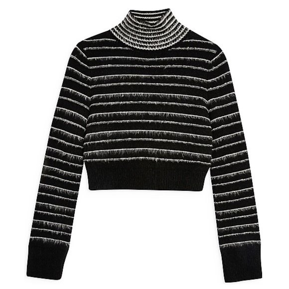TOPSHOP Rock N’Roll Stripe Crop Sweater XS *NWT* - Picture 1 of 15
